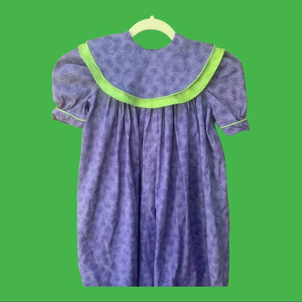 LAJENNS FASHION Purple with Green Detail Dress - Size 6X - Picture 2 of 7